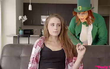 Crazy Irish teen pumps massive inches in her wet cunt